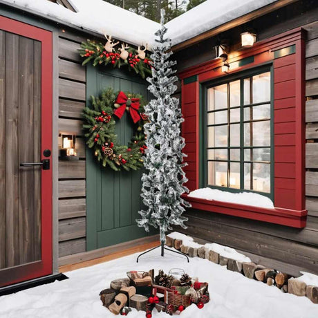 Vidaxl Kunstkerstboom halbe mit schneebedeckten 240 cm