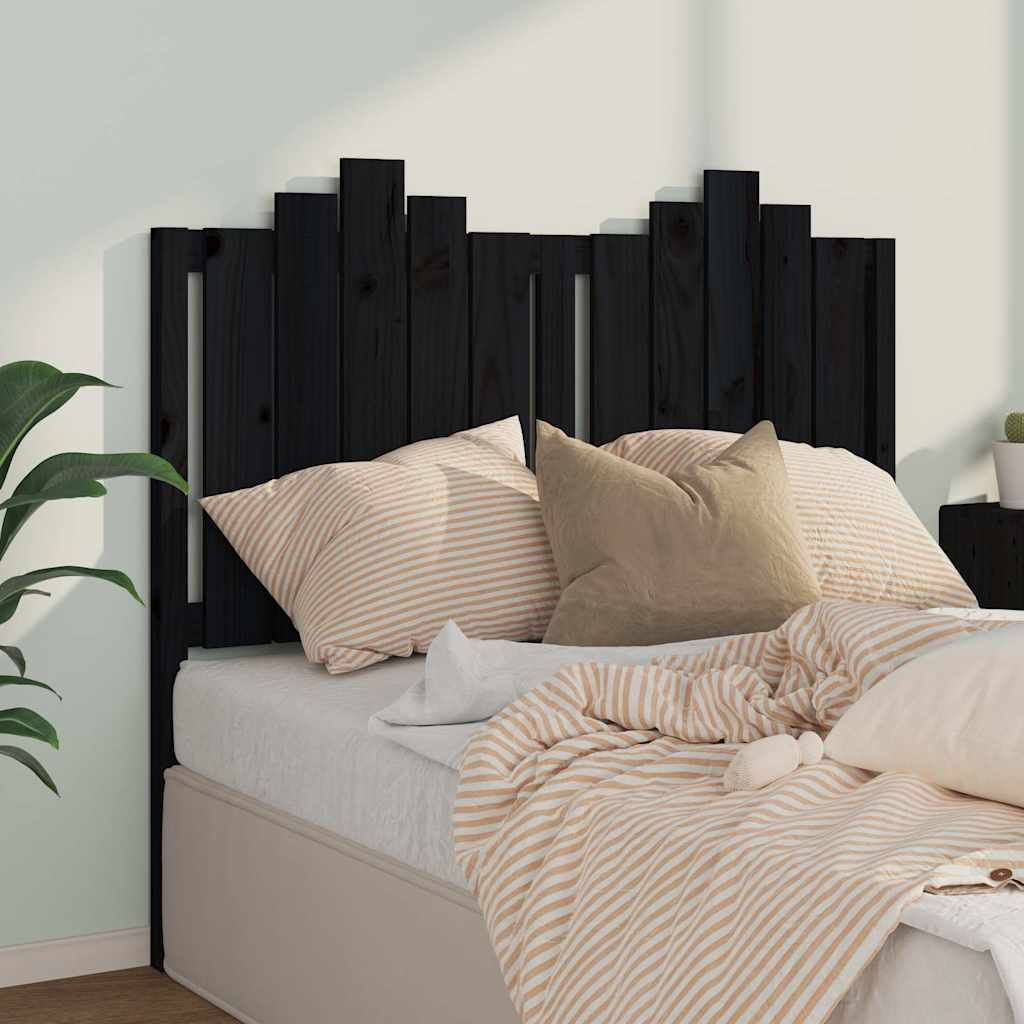 Vidaxl hoofdbord 126x6x110 cm massief grenenhout zwart