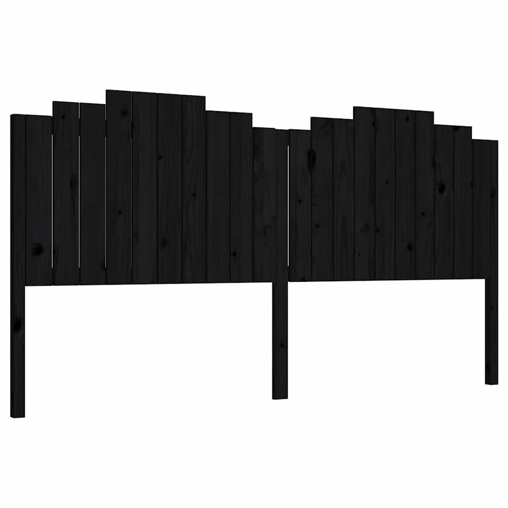 Vidaxl hoofdbord 206x4x110 cm massief grenenhout zwart
