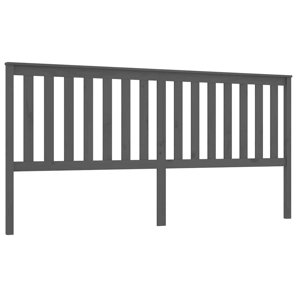 Vidaxl hoofdbord 206x6x101 cm massief grenenhout grijs