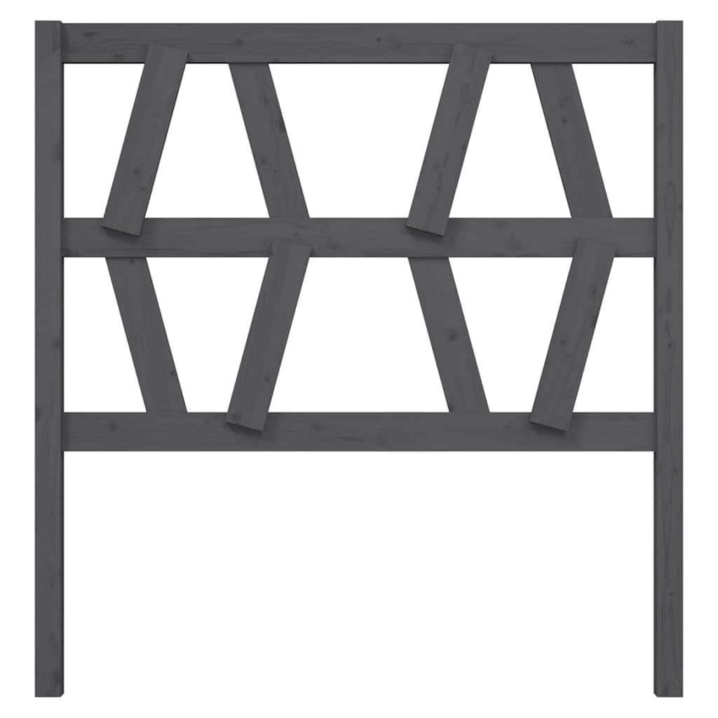 Vidaxl hoofdbord 106x4x100 cm massief grenenhout grijs