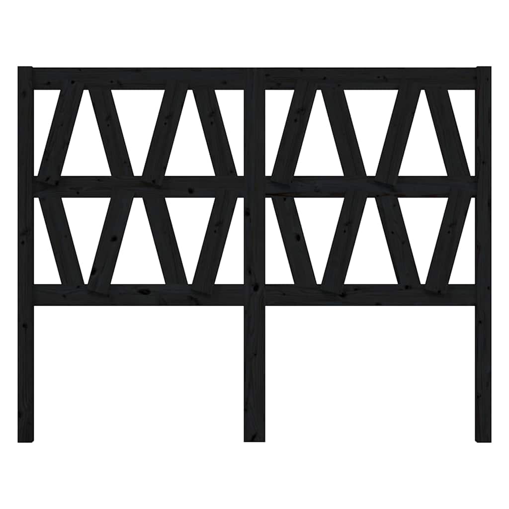 Vidaxl hoofdbord 146x4x100 cm massief grenenhout zwart