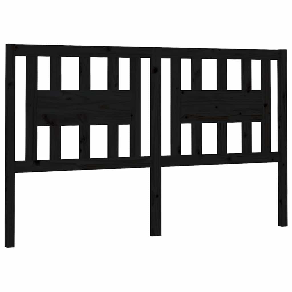 Vidaxl hoofdbord 166x4x100 cm massief grenenhout zwart