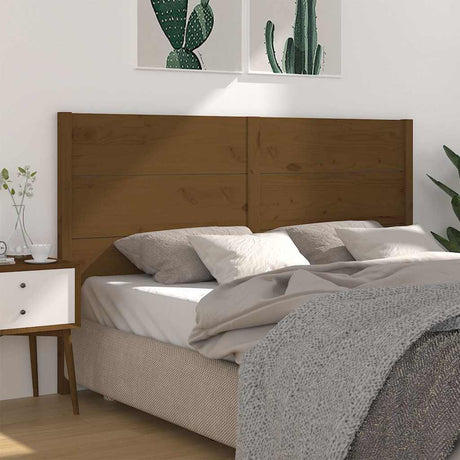 Vidaxl hoofdbord 126x4x100 cm massief grenenhout honingbruin