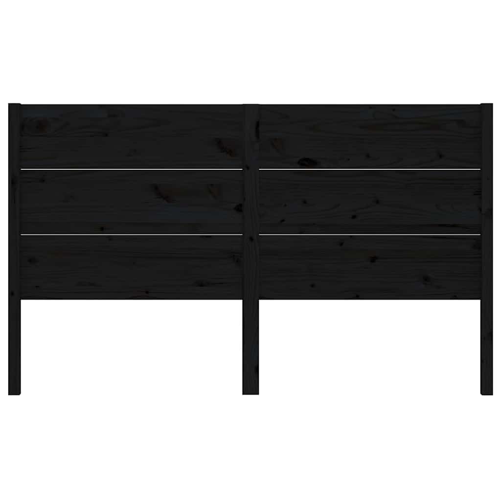Vidaxl hoofdbord 206x4x100 cm massief grenenhout zwart