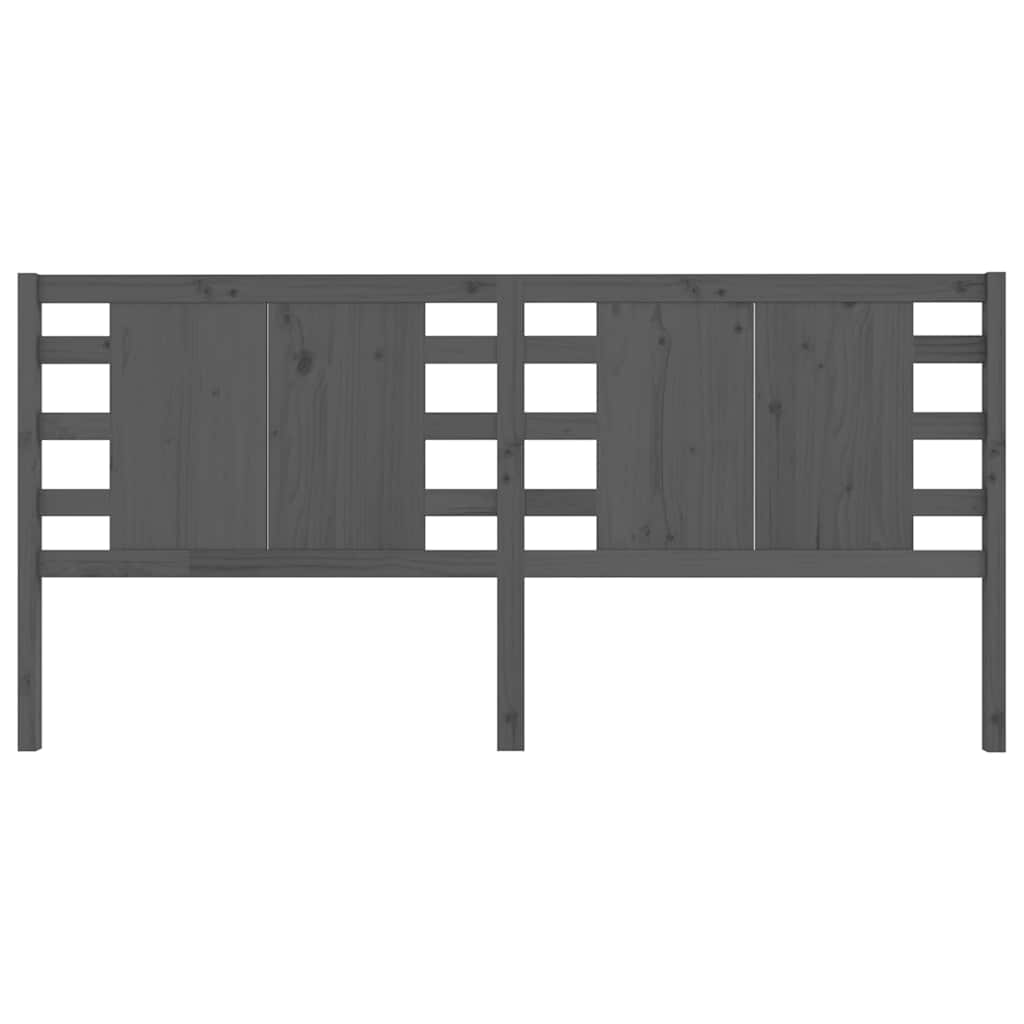 Vidaxl hoofdbord 206x4x100 cm massief grenenhout grijs