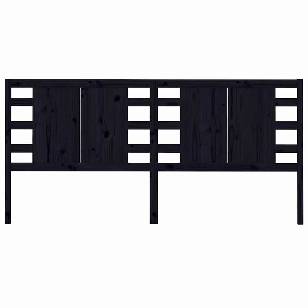Vidaxl hoofdbord 206x4x100 cm massief grenenhout zwart