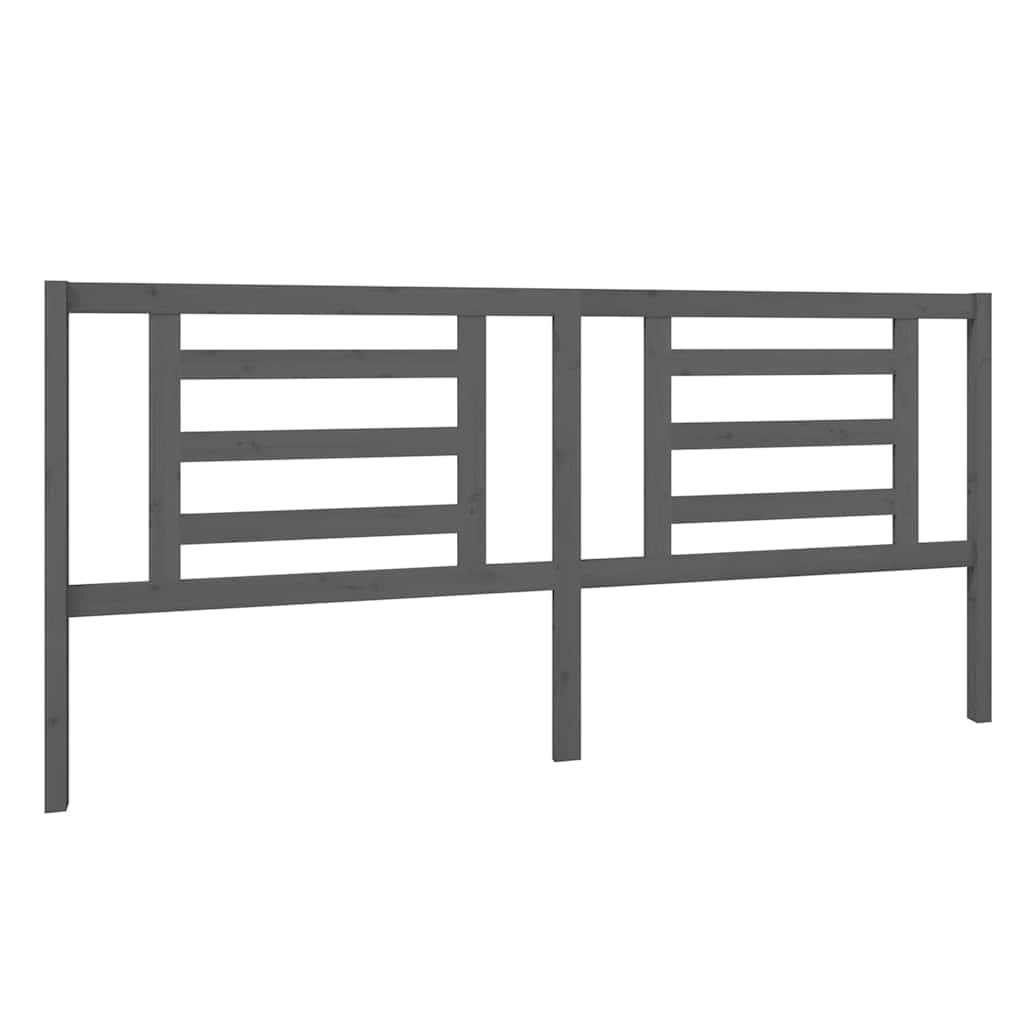 Vidaxl hoofdbord 206x4x100 cm massief grenenhout grijs