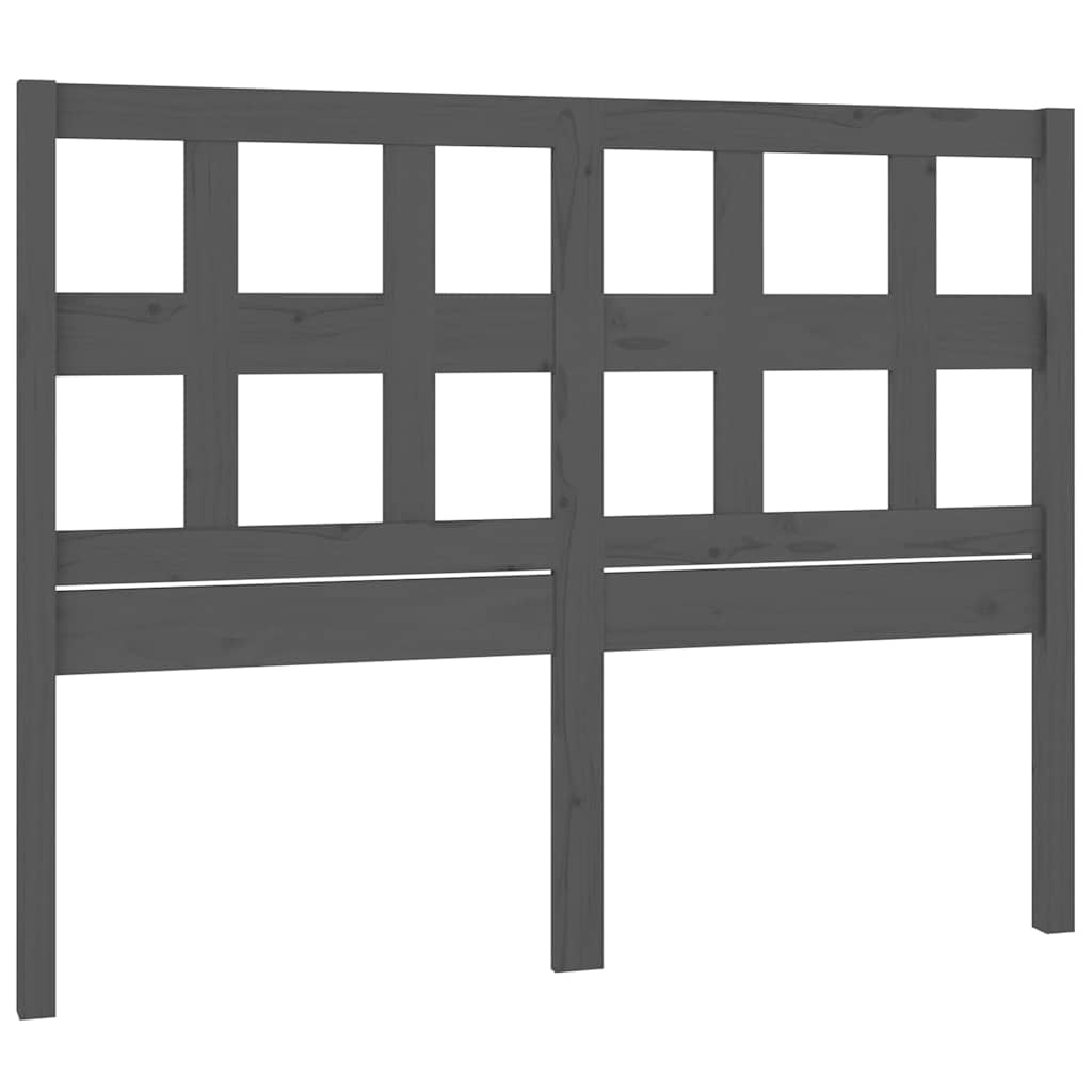Vidaxl hoofdbord 125,5x4x100 cm massief grenenhout grijs