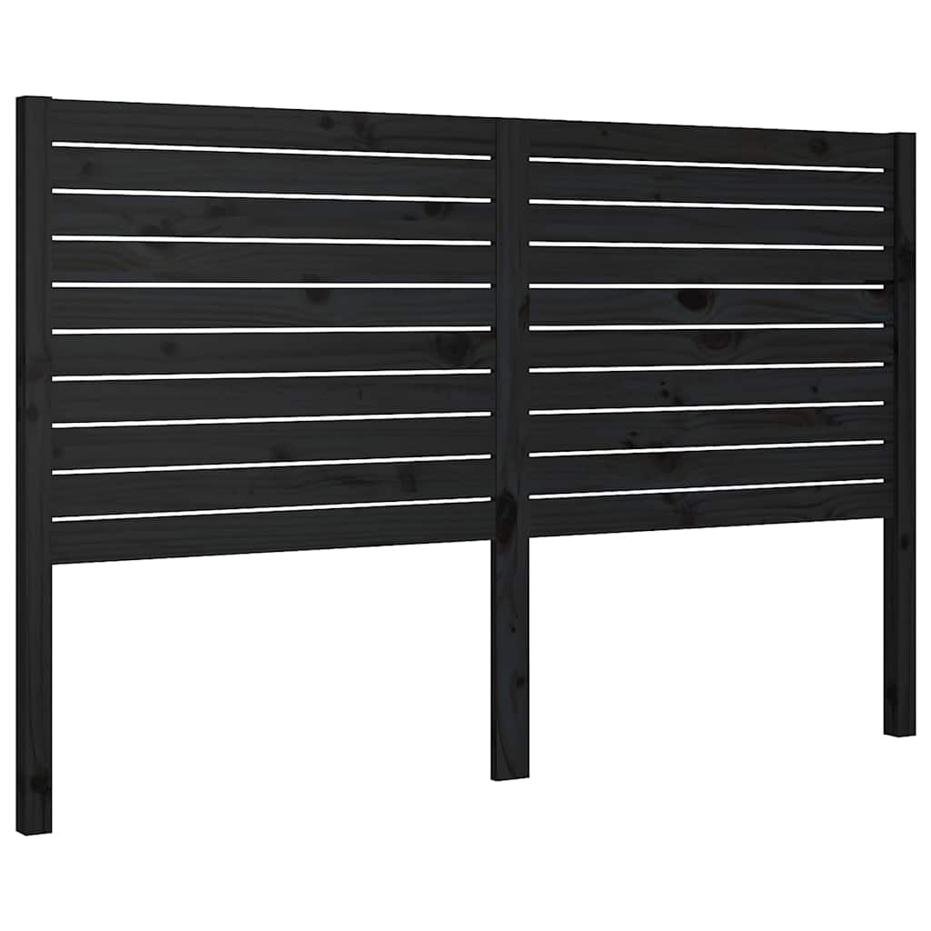 Vidaxl hoofdbord 126x4x100 cm massief grenenhout zwart