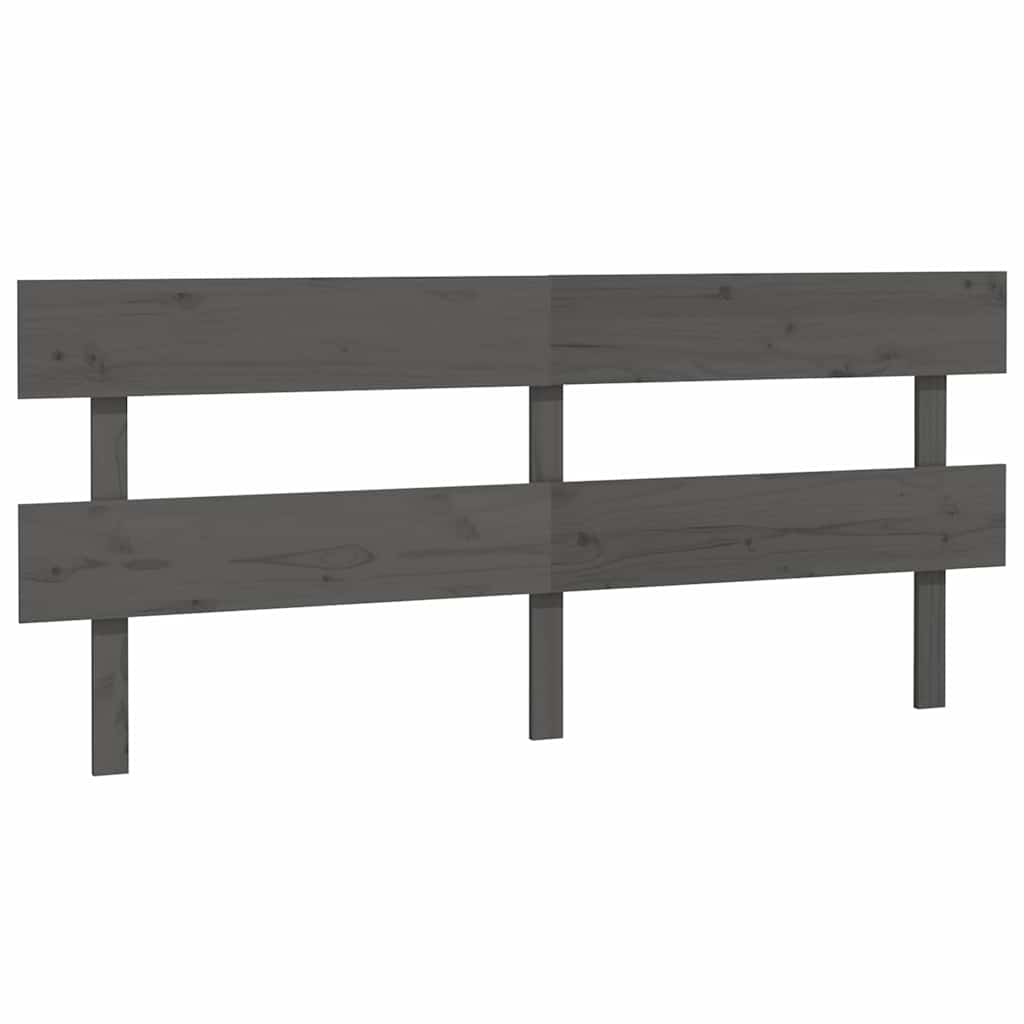Vidaxl hoofdbord 204x3x81 cm massief grenenhout grijs