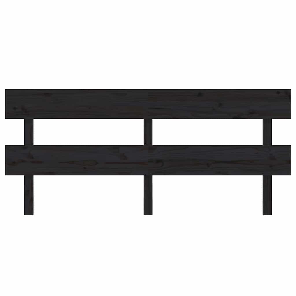 Vidaxl hoofdbord 204x3x81 cm massief grenenhout zwart
