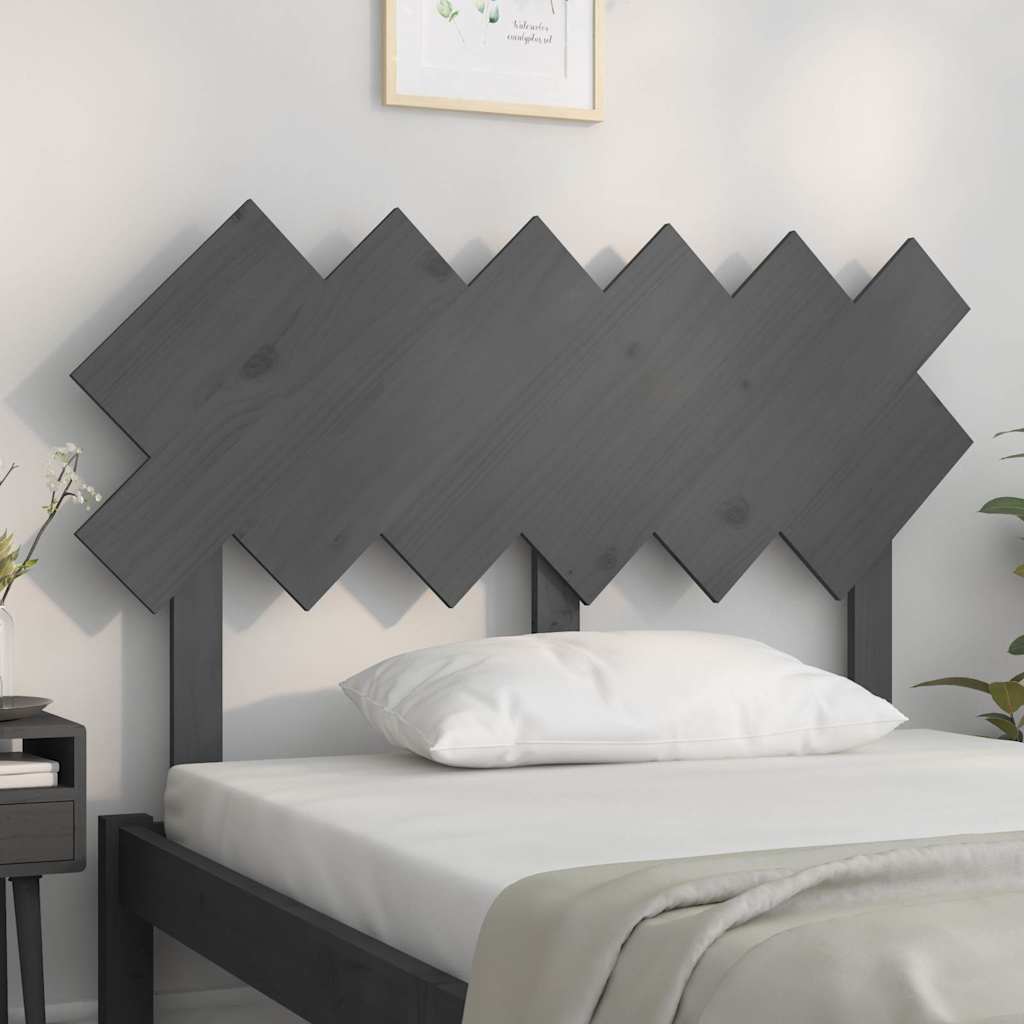 Vidaxl hoofdbord 122,5x3x80,5 cm massief grenenhout grijs