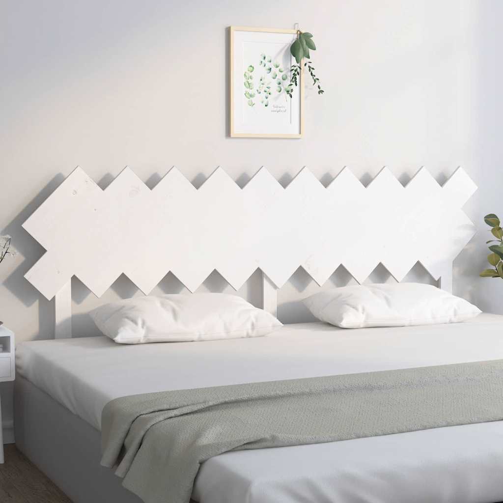 Vidaxl hoofdbord 196x3x80,5 cm massief grenenhout wit