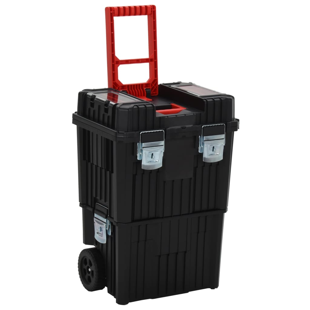 Vidaxl Tool Trolley polipropeno negro y rojo