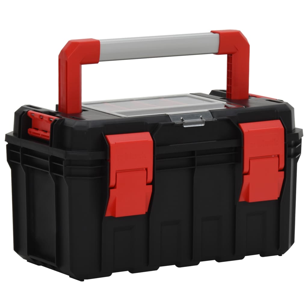 Vidaxl Toolbox 45x28x26.5 cm nero e rosso