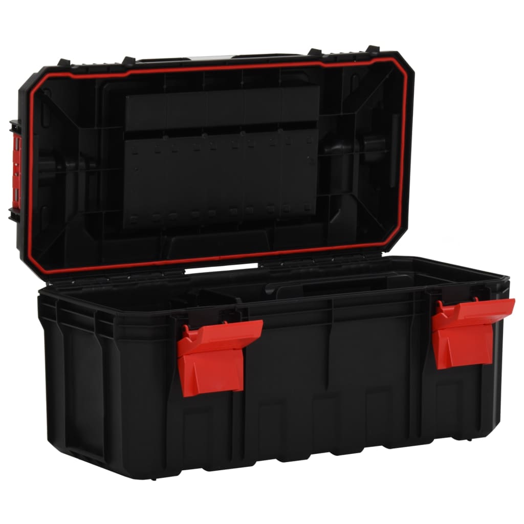 Vidaxl Toolbox 55x28x26,5 cm noir et rouge