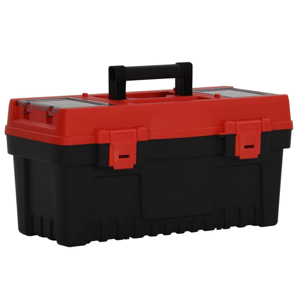 Vidaxl 2 St Tool Boxes Polypropene Black and Red