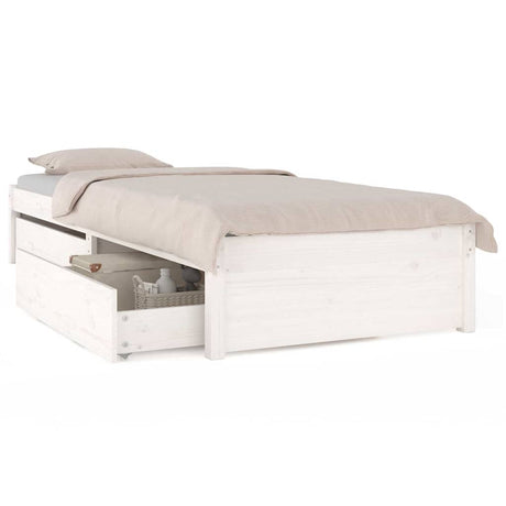 Vidaxl bedframe met lades wit 75x190 cm