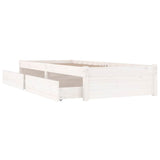 Vidaxl bedframe met lades wit 75x190 cm