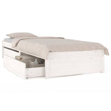 Vidaxl bedframe met lades wit 90x190 cm