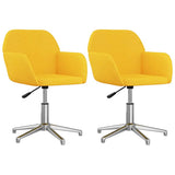 Vidaxl eetkamerstoelen 2 st draaibaar stof mosterdgeel