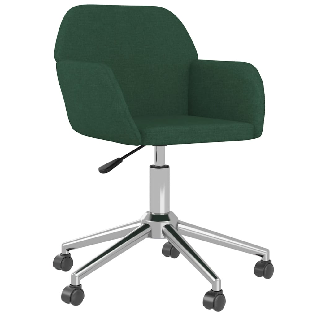 Vidaxl eetkamerstoelen draaibaar 2 st stof donkergroen