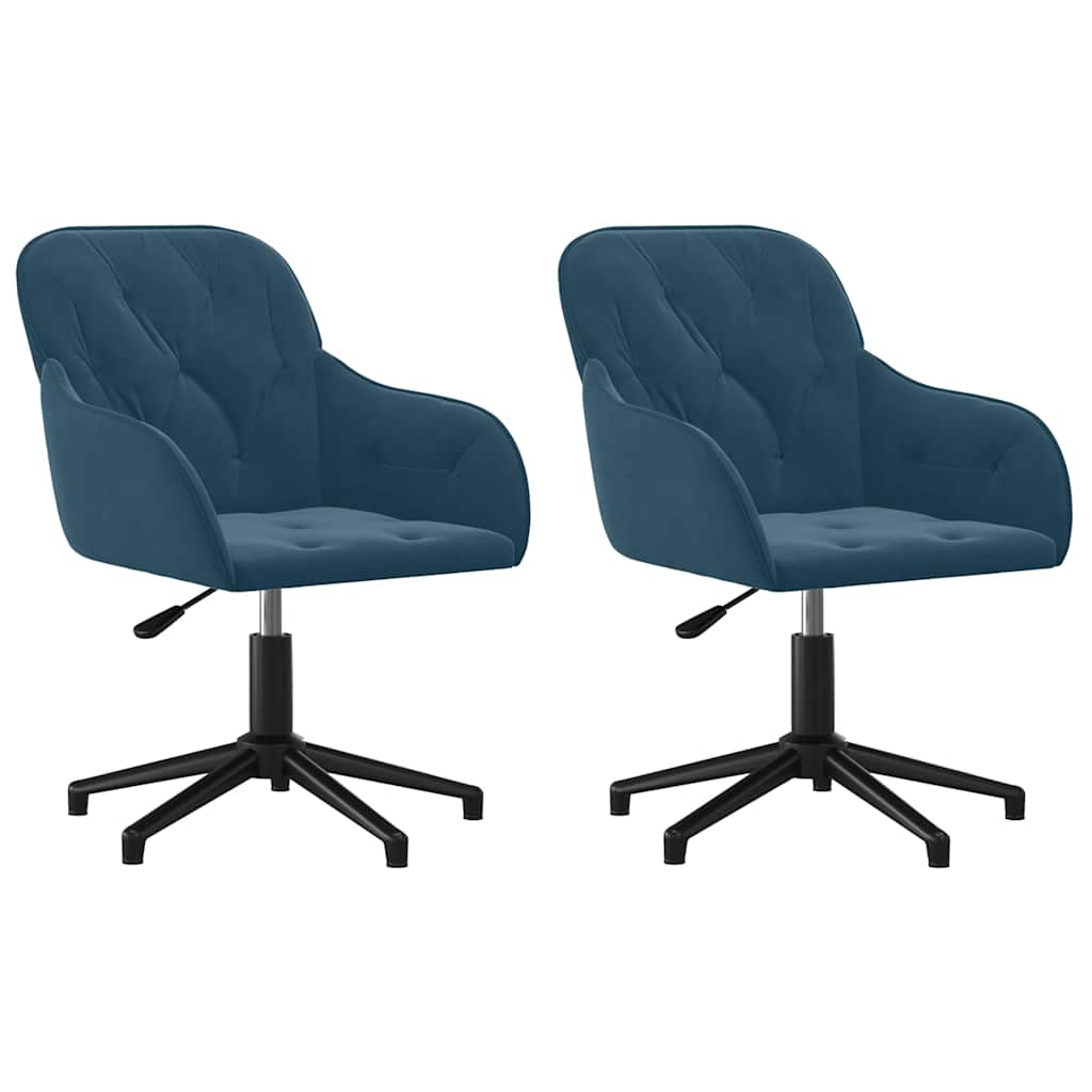 Vidaxl eetkamerstoelen draaibaar 2 st fluweel blauw