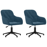 Vidaxl eetkamerstoelen draaibaar 2 st fluweel blauw