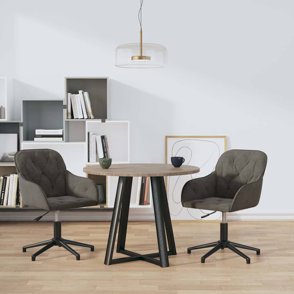 Vidaxl eetkamerstoelen draaibaar 2 st fluweel donkergrijs