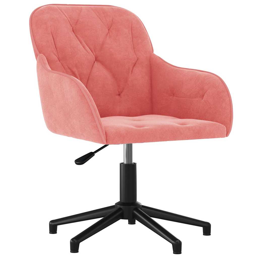 Vidaxl eetkamerstoelen draaibaar 2 st fluweel roze