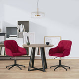 Vidaxl eetkamerstoelen draaibaar 2 st fluweel wijnrood
