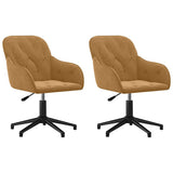 Vidaxl eetkamerstoelen draaibaar 2 st fluweel bruin