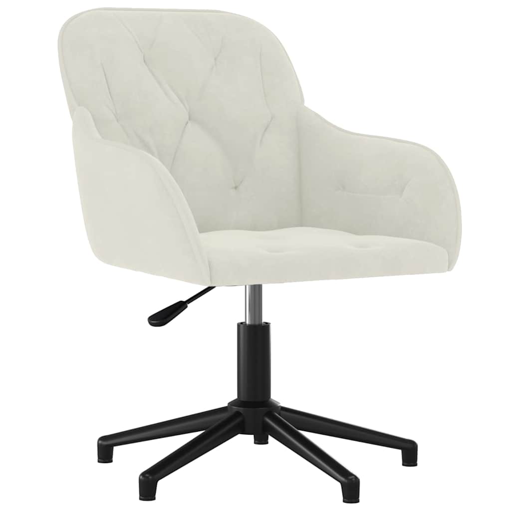 Vidaxl eetkamerstoelen draaibaar 2 st fluweel crèmekleurig