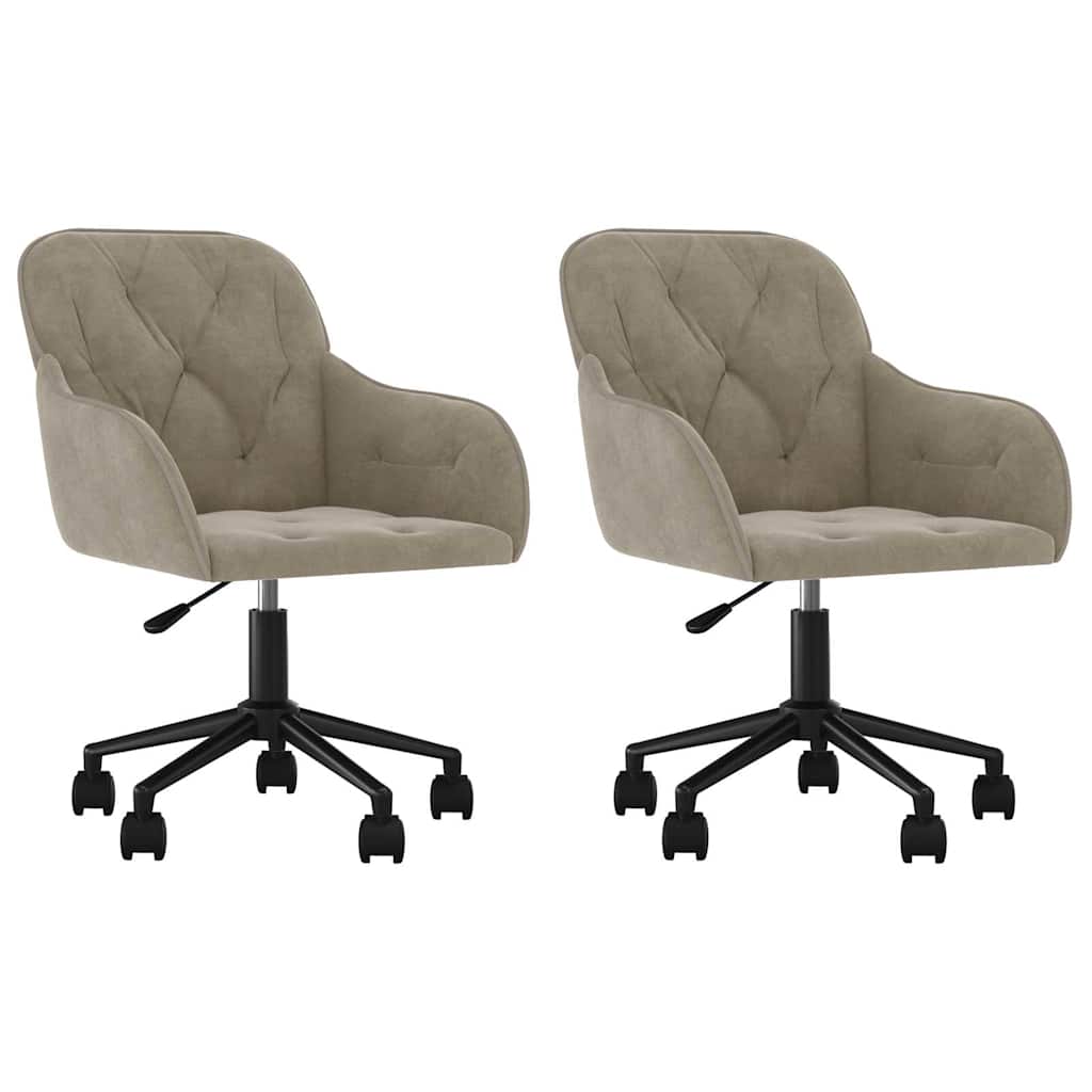 Vidaxl eetkamerstoelen draaibaar 2 st fluweel lichtgrijs