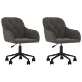 Vidaxl eetkamerstoelen draaibaar 2 st fluweel donkergrijs