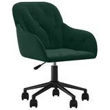 Vidaxl eetkamerstoelen draaibaar 2 st fluweel donkergroen