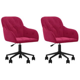 Vidaxl eetkamerstoelen draaibaar 2 st fluweel wijnrood