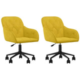 Vidaxl eetkamerstoelen draaibaar 2 st fluweel geel