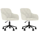 Vidaxl eetkamerstoelen draaibaar 2 st fluweel crèmekleurig