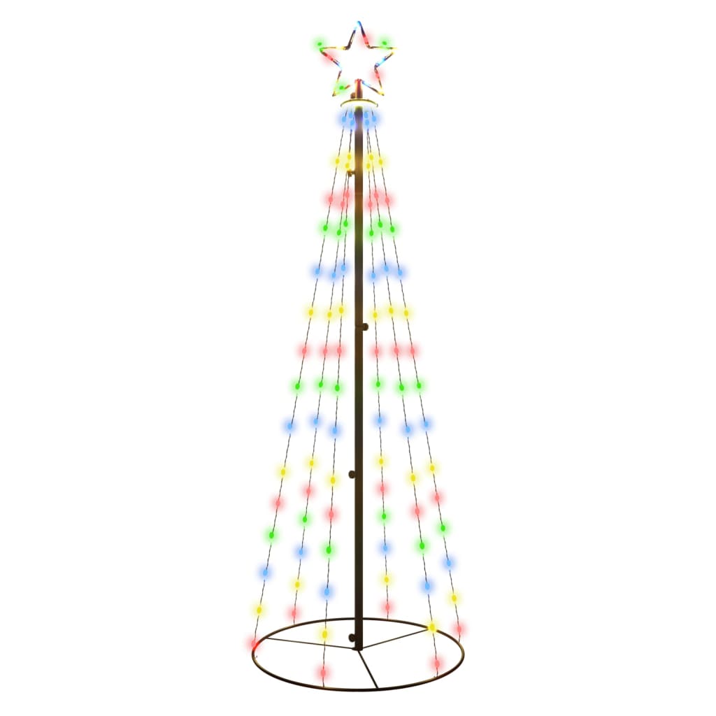 Vidaxl KegelKerstboom 108 lysdioder 70x180 cm Multi -färgade