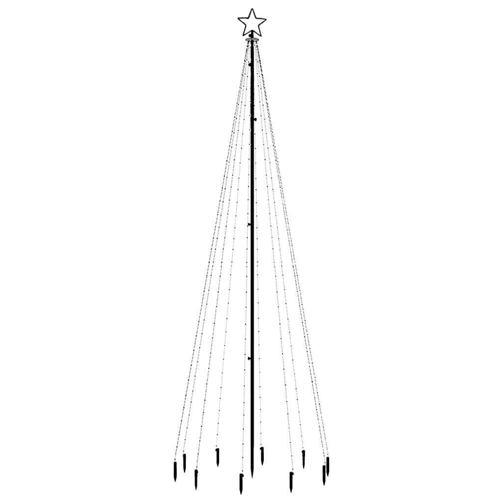 Vidaxl Christmas Tree med jordnål 310 lysdioder Varm hvid 300 cm