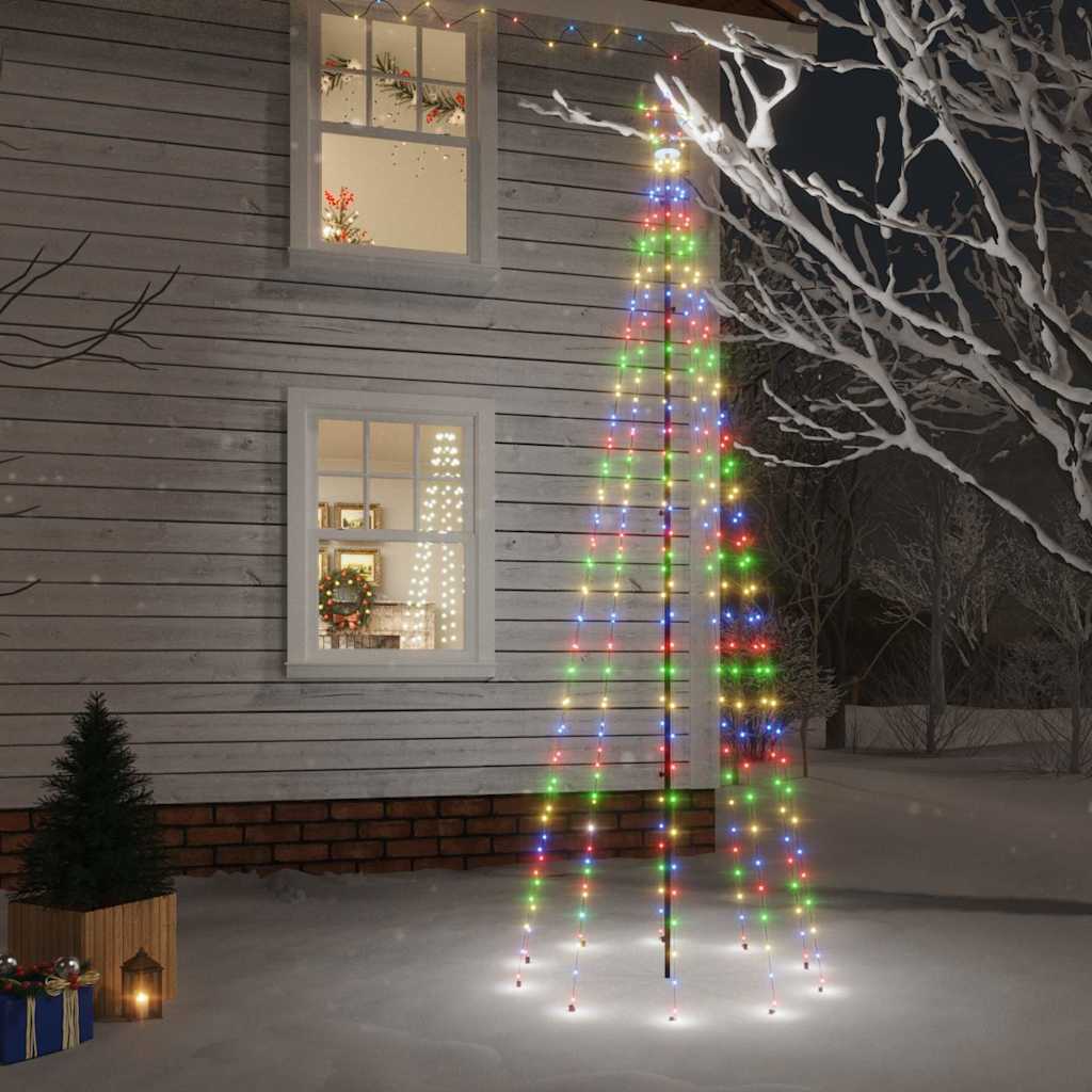 Vidaxx Weihnachtsbaum mit Erdspieß 310 LEDs mehrfarbig 300 cm