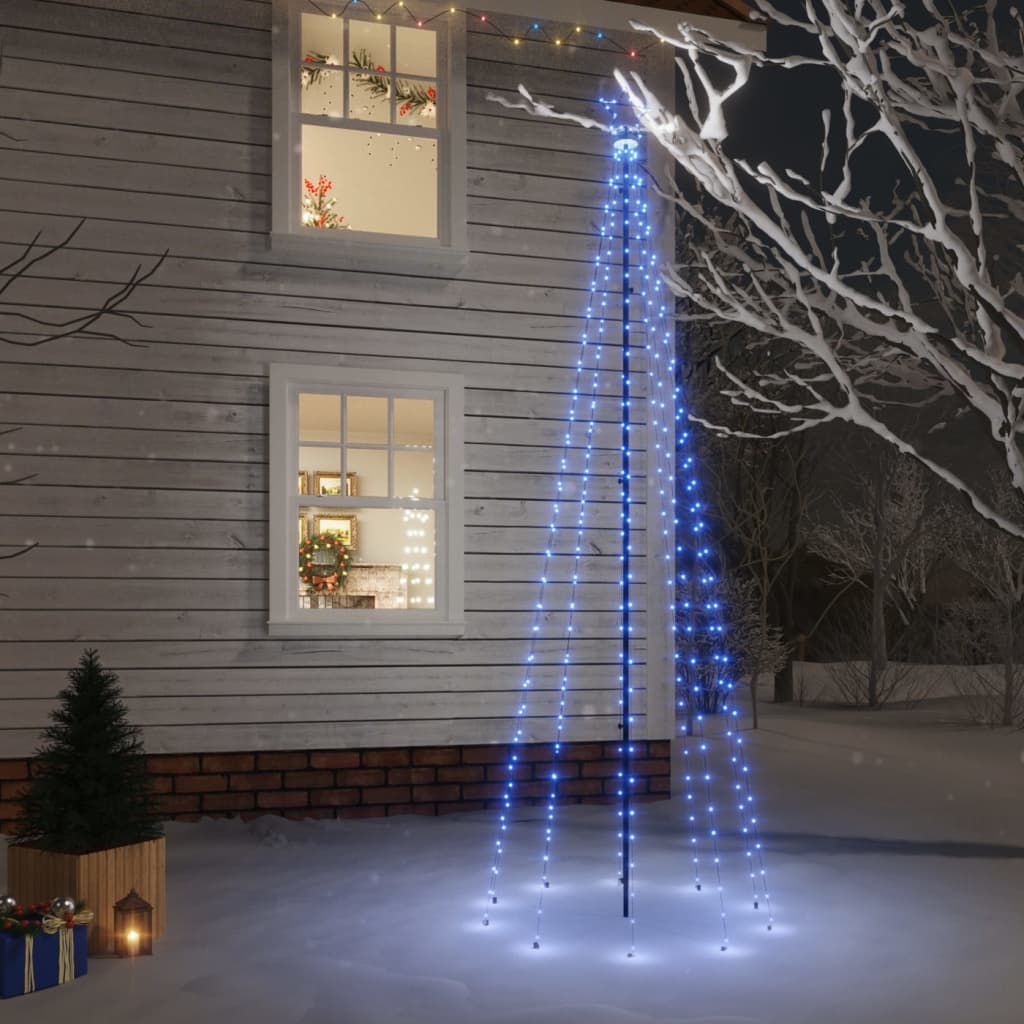 Vidaxl julgran med markstift 310 lysdioder blå 300 cm