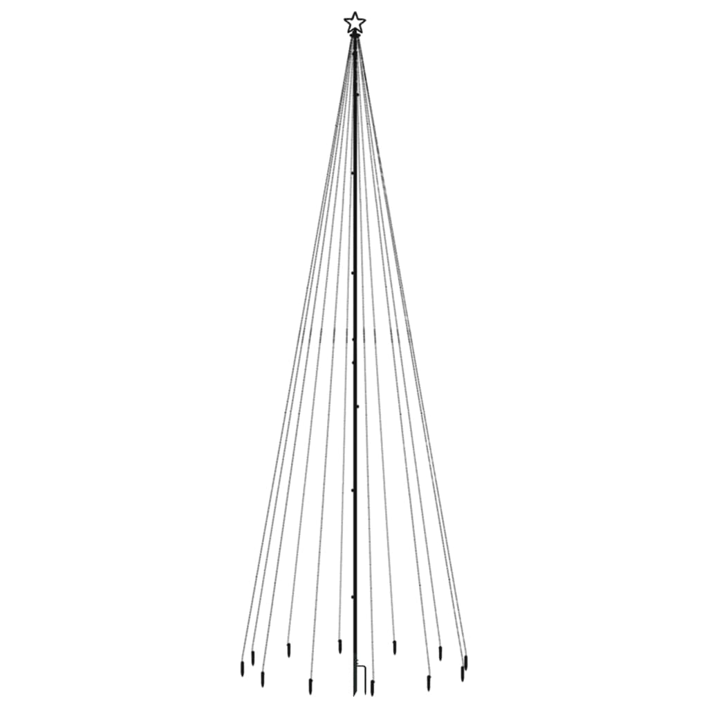 Vidaxl juletre med bakkestift 732 lysdioder Multi -farget 500 cm