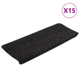 Vidaxl stair mats self -adhesive 15 st 65x24.5x3.5 cm anthracite -colored