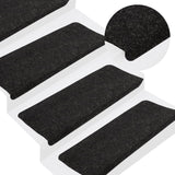 Vidaxl Stair Mats Self Adhesive 15 St 65x24,5x3,5 cm antracit -barva