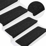 Vidaxl Treppenmatten Selbstadhäsiv 15 ST 65x24,5x3,5 cm Anthrazit -gelöscht