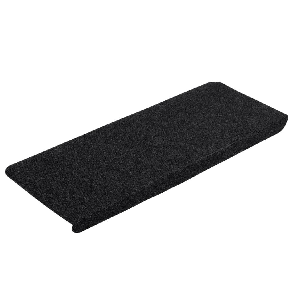 Vidaxl stair mats self -adhesive 15 st 65x24.5x3.5 cm black