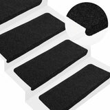 Vidaxl Treppenmatten Selbstadhäsiv 15 ST 65x24,5x3,5 cm Schwarz
